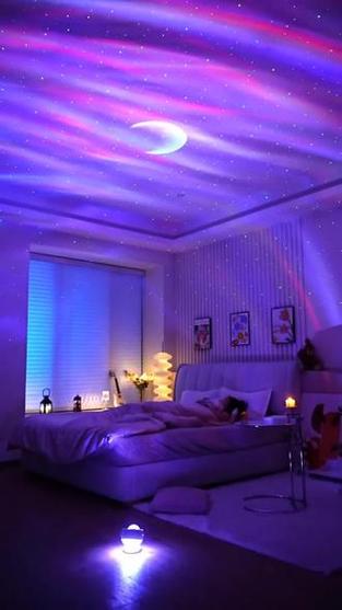 在充電小夜燈房間里，偷一片星空入睡 重塑臥室的創意浪漫松弛感